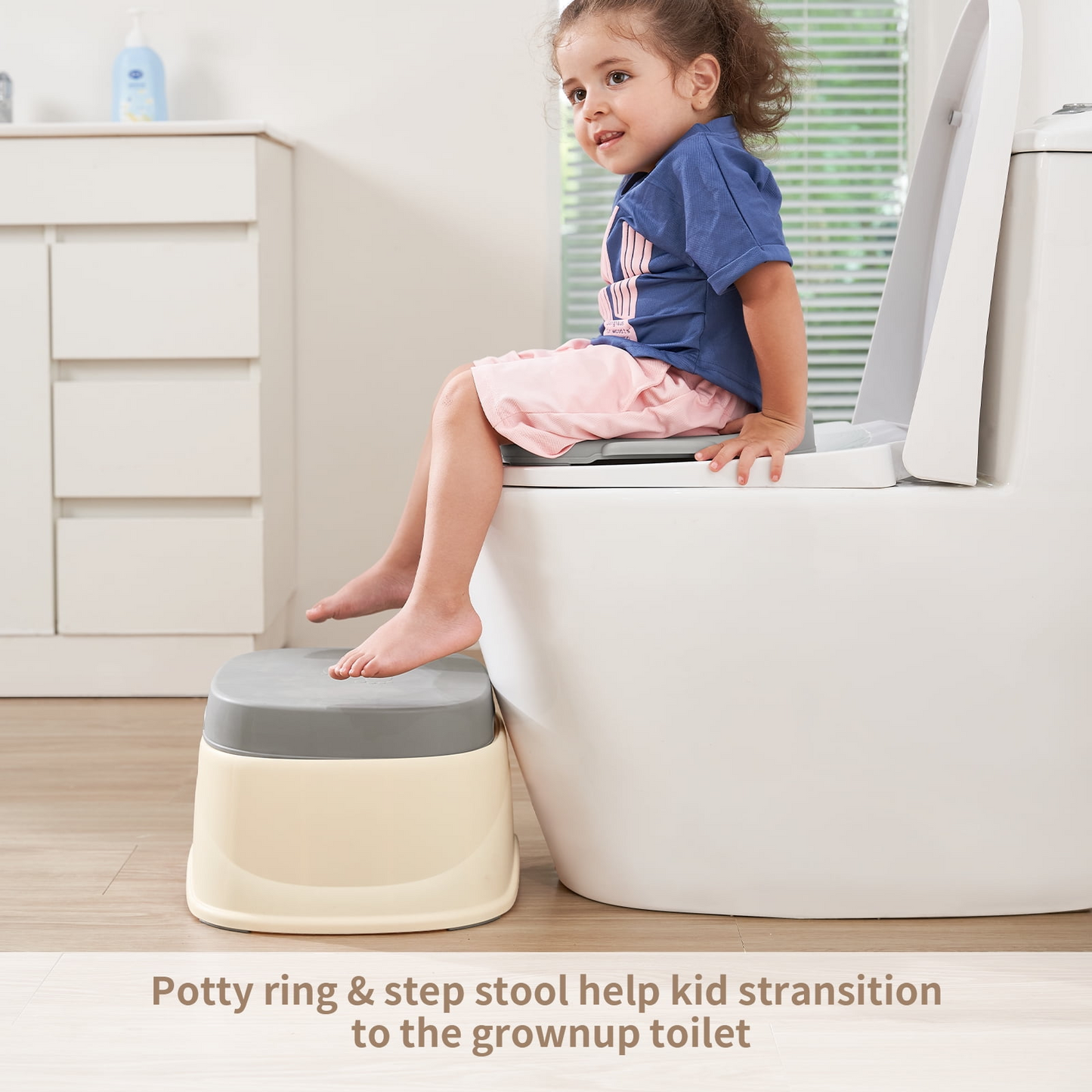 Yacul Potty Training Toilet for Kids, 3-in-1 Toddler Potty Seat Stepstool for Boys and Girls Training (6-72 Month)