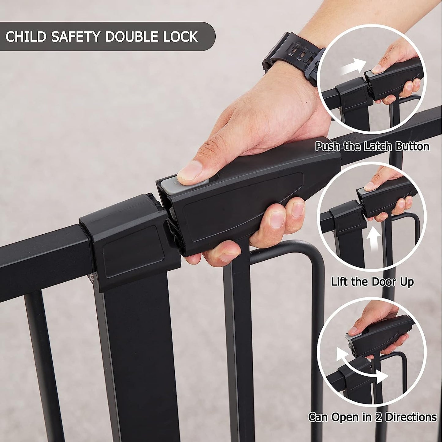 Yacul 36" Extra Tall Baby Gate for Stairs, 29.93"~51.5" Extra Wide Baby Gates
