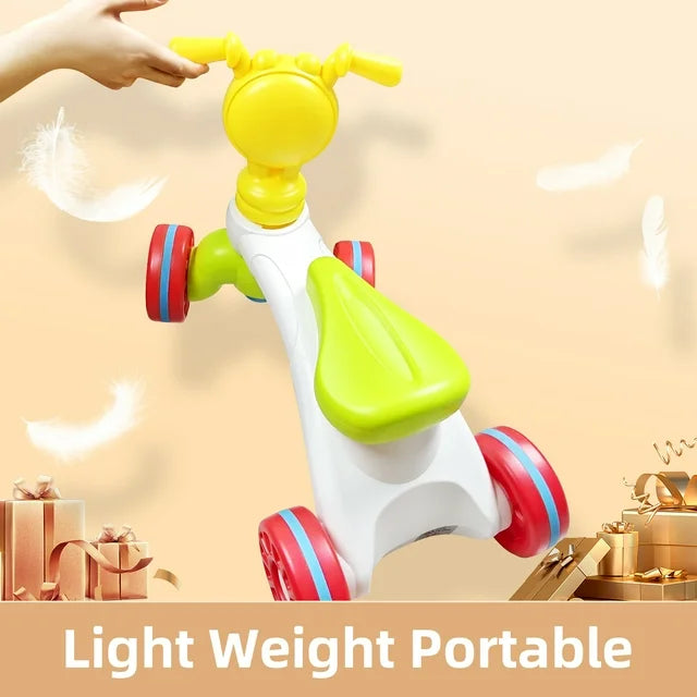 Yacul Baby Balance Bike, Toddler Baby Bicycle with 4 Wheels, Lightweight Bike for Kids Boys Girls