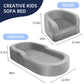 Yacul Foldable Toddler Travel Bed, Portable Baby Sofa Chair Folding Floor Cot for Kids,Grey