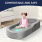 Yacul Foldable Toddler Travel Bed, Portable Baby Sofa Chair Folding Floor Cot for Kids,Grey