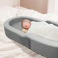 Yacul Foldable Toddler Travel Bed, Portable Baby Sofa Chair Folding Floor Cot for Kids,Grey
