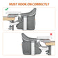Yacul Hook On Chair, Feeding Seat for Table, Clip on High Chair with Tray, Portable and Foldable Baby Floor Seat with Carry Bag for Home, Travel and Camping,