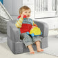 Yacul Foldable Toddler Travel Bed, Portable Baby Sofa Chair Folding Floor Cot for Kids,Grey