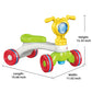 Yacul Baby Balance Bike, Toddler Baby Bicycle with 4 Wheels, Lightweight Bike for Kids Boys Girls