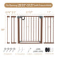 YACUL Baby Gate for Stairs, 29.3"-51.5" Extra Wide Child Safety Gates, Brown