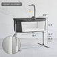 YACUL Baby Bedside Sleeper Bassinet, with Music Box #Dark Gray