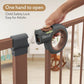 YACUL Baby Gate for Stairs, 29.3"-51.5" Extra Wide Child Safety Gates, Brown